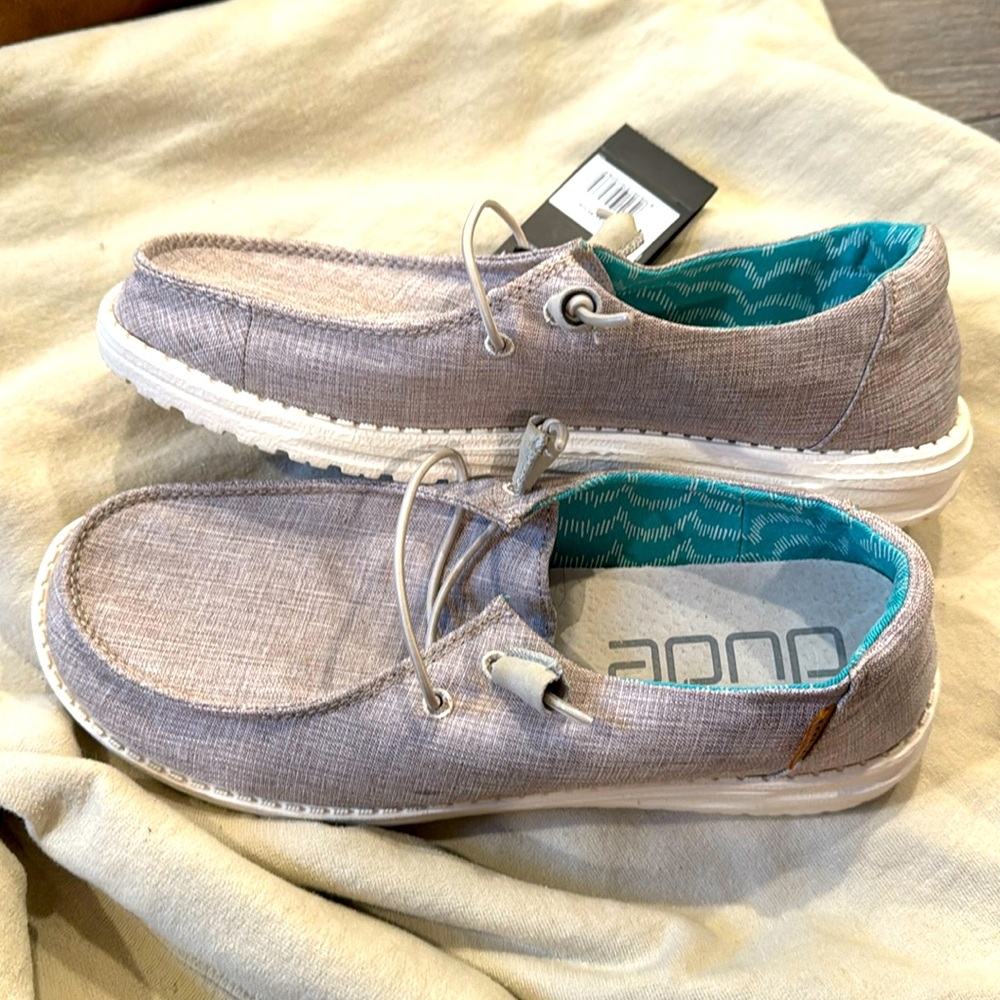 Women’s Hey Dude. Size 9. New with tags. Wendy-Chambray Beige. No defects.